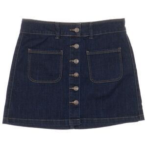 Vanity Jean Skirt Size 26 w27 Size Button Front A line Short Blue Denim NEW